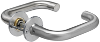 Lips ARR8211 Beslag rond rozet | rond | krukmodel 10 | geborsteld RVS | deurdikte 40mm en 54mm. - 10020969