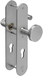 Lips ARU8203 Beslag langschild afgerond | PC-72 | krukmodel 10 | binnenzijde kruk en cilindersparing | geborsteld RVS | deurdikte 40mm en 54mm. - 10021216