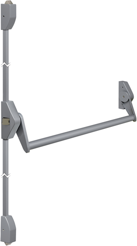 Lips flat101m paniekopener freedom line model t | met duwstang | 2 - 3 sluitpunten met nachtschootblokkering | 860mm kleur zilvergrijs/zilvergrijs. - 7225508