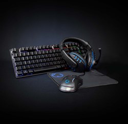 Nedis Gaming Combo Kit | 5-in-1 | Toetsenbord, Koptelefoon, Muis en Muismat | Zwart | QWERTZ | Duits - GCK51110BKDE