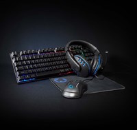 Nedis Gaming Combo Kit | 5-in-1 | Toetsenbord, Koptelefoon, Muis en Muismat | Zwart | QWERTY | US Internationaal - GCK51110BKUS