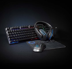 Nedis Gaming Combo Kit | 5-in-1 | Toetsenbord, Koptelefoon, Muis en Muismat | Zwart | QWERTY | US Internationaal - GCK51110BKUS