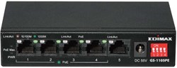 Edimax 5-poorts Gigabit PoE+ schakelaar met lange reikwijdte, 4 PoE+ poorten en DIP-schakelaar - GS-1105PE