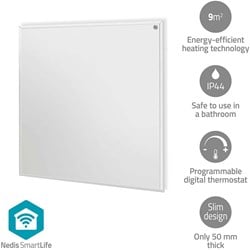Nedis SmartLife Infrarood verwarmingspaneel | 350 W | 1 Warmte Stand | Instelbare thermostaat | Afstandsbediening | IP44 | Wit - HTIP350WTW