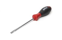 Wiha 302040200 Schroevendraaier SoftFinish sleufkop met ronde kling voor diepliggende schroeven 4.0 mm x 200 mm - 00695-3