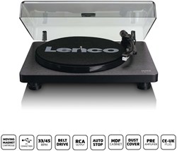 Lenco Houten platenspeler met MMC Cartridge en PC Codering Zwart - L-30BK