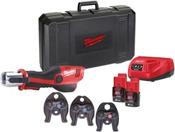 Milwaukee M12 HPT-202C V-SET2 M12 perstang, hydraulisch, 3x V-profiel bek 14/16/22, 2 x 2,0 Ah - 4933459382
