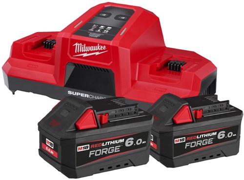 Milwaukee M18 FORGENRG-602 M18 FORGE KIT Battery 6.0 Ah | 2x 18V / 6.0Ah Forge battery + Dual Bay Supercharger - 4933498549