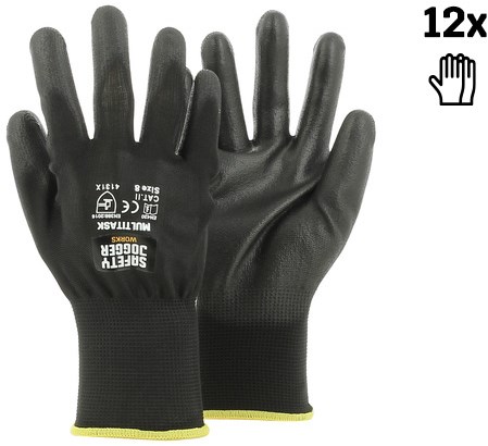 Safety Jogger Veiligheidshandschoenen met maximale beweeglijkheid | 12 Stuks | Zwart | Maat 8 - SW0700008