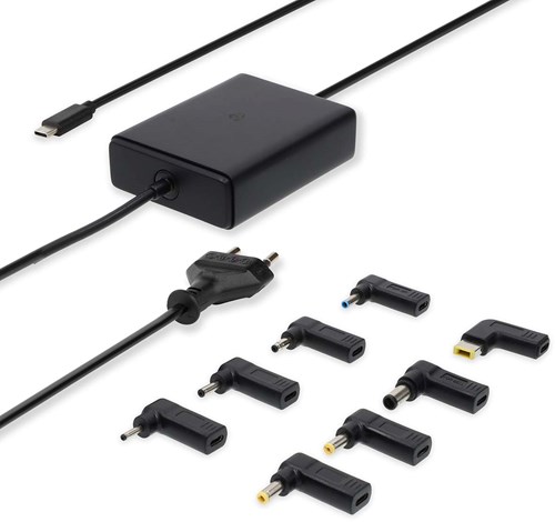 Nedis Notebook-Adapter | GaN | 100 W | 5 / 9 / 12 / 15 / 20 V DC | 3.0 / 5.0 A | Gebruikt voor: Notebook / Smartphone / Tablet | Euro / Type-C (CEE 7/16) - NBAU100110BK