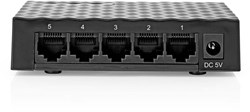 Nedis Netwerk-Switch | Bekabelde snelheid: Gigabit | Aantal ethernetpoorten: 5 - NSWH5P110BK