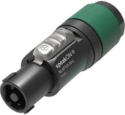 Neutrik 4 pole speakON cable connector, screw terminal assembly, chuck type strain relief for cable diameters 10 to 16 mm - NTR-NL4FXX-W-L