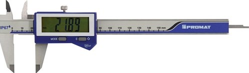 Promat/Tecwerk Schuifmaat | DIN 862 IP67 | 150 mm | digitaal | met vergrendelingschroef hoekig - 4000851007