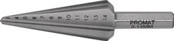Promat Getrapte plaatboor | boorbereik 3-14 mm | HSS totale lengte 58 mm | snedeaantal 2 - 4000862031 - 4000862031