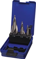 Promat Trapboorset | d. 4-12/4-20/4-30 mm | HSS spiraalgegroefd | 3 delig kunststof cassette - 4000862088 - 4000862088