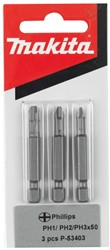 Makita Accessoires Schroefbit PH1/2/3x50mm 1/4" - P-53403