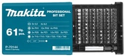 Makita Accessoires Schroefbitset 61-delig - met de meest gangbare bitjes - P-70144BLK