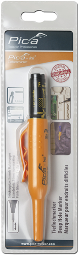 Pica 150/46 Markeerstift voor diepe gaten | Zwart | Blister - PI15046SB-3