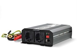Nedis Omvormer Gemodificeerde Sinusgolf | Ingangsvoltage: 12 V DC | Apparaat stroomoutput: Type F (CEE 7/3) / USB-A | 1000 W | Piekvermogen: 2000 W Zilver - PIM100012FGY