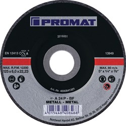 Promat Afbraamschijf | D115xS6mm | gebogen staal | gat 22,23 mm - 4000841320 4000841320
