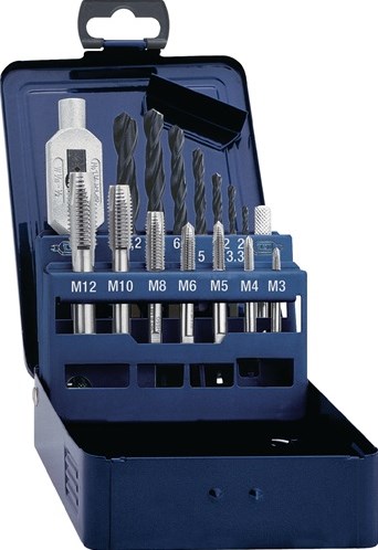 Promat/Tecwerk Draadsnijboorset | DIN 352 | M3-M12 15 delig | HSS metalen cassette - 4000867525