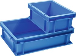 Promat Transportstapelbak | L300xB200xH120mm | blauw PP schelpgreep | zijwanden gesloten - 9000447799 9000447799