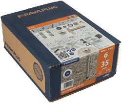 Rawl Betonschroef 7,5 | 6 stuksX35 Vz Lbk Torx TX30 | 100 stuks - R34-R-LX-06X035-PX-ZP