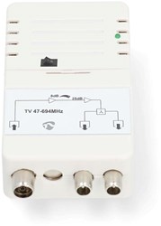 Nedis CATV-versterker | 25 dB | 47-694 MHz | 2 uitgangen | Regelbaar | Wit - SAMP42222WT