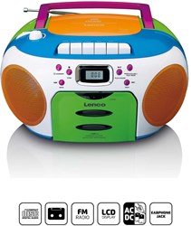 Lenco Draagbare radio met CD en cassette Kids Multi Colour - SCD-971
