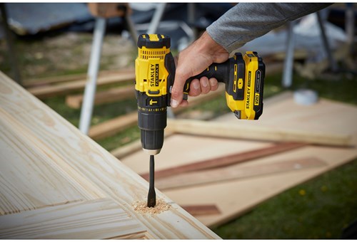 Stanley FATMAX SFMCD711C2K | V20 accu klopboormachine 18V 13mm in koffer (2x 1.5Ah accu + lader) - SFMCD711C2K-QW-3