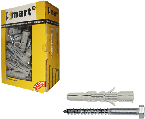 pgb-Europe SMART | plug nylon +schroef ZSK Ø 8x160 NZN | 10 st SM0LPZN011008160E