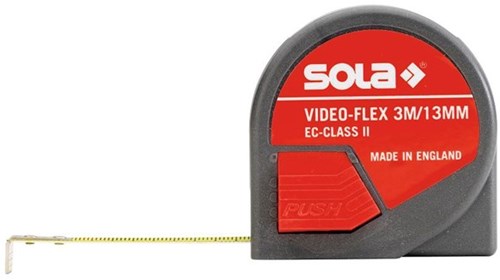 Sola Rolbandmaat 3mtr Video-Flex, Met afleesvenster EG-Klasse 2 SB - 50012901 - 50012901
