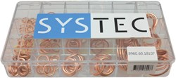 Systec Assortimentsdoos 18-Vaks Afdichtring Roodkoper Din7603A - 8960.60.18106