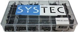 Systec Assortimentsdoos 18-Vaks Plaatschroef Gezwart Din7981 & 7983 - 8960.60.18204