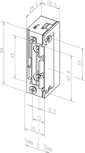 Effeff 138.53 ProFix® 2 Elektrische inbouw deuropener type 138 | spanningsloos ontgrendeld | met diode | 24V= | DIN links en DIN rechts. - 10026599-2