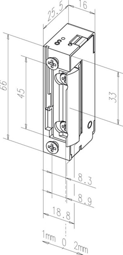 Effeff 13805 Elektrische inbouw deuropener type 138 | spanningsloos ontgrendeld | met diode | fafix | 12V= | DIN links en DIN rechts. - 10025023-2