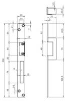 Effeff 17HZ Elektrische inbouw deuropener type 17 | spanningsloos vergrendeld | fafix | 24V=~ | DIN links en DIN rechts. - 10001789-2