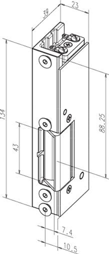 Effeff 13105 Elektrische brandbestendige inbouw deuropener type 131 | spanningsloos vergrendeld | met diode | speciale sluitplaat KFU | 24V= | 100% ED | DIN rechts. - 10030148-2