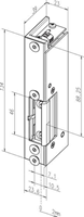Effeff 331UF Elektrische inbouw deuropener beveiligingsuitvoeringF | spanningsloos ontgrendeld | met diode | fafix | sluitplaat 028 HZ grijs | 24V= | DIN links. - 10003343-2