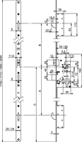 Nemef 5040 Veiligheidsmeerpuntssluiting | cilinderbediend | SKG*** | DM55mm | PC72mm | voorplaat staal verzinkt 20x1950mm afgerond| DR 1+3/2+4 - A000308695-2