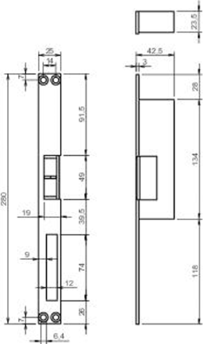 Effeff 131.8 Elektrische brandbestendige inbouw deuropener type 131.8 | spanningsloos vergrendeld | 24V= | 100% ED | DIN rechts. - 10010685-2