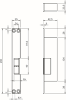 Effeff 331U8 Elektrische inbouw deuropener beveiligingsuitvoering type 8331 | spanningsloos ontgrendeld | met diode | 12V= | DIN rechts. - 10010787-2