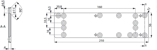 ASSA ABLOY DCA124 Vervanging-montageplaat voor DC500 en DC700 | gegalvaniseerd - A000084787-2