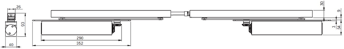ASSA ABLOY DCG881 Inbouw-glijarmsysteem voor dubbele deuren met mechanische sluitvolgorderegelaar | kleur zilver EV1. - 10027520-2