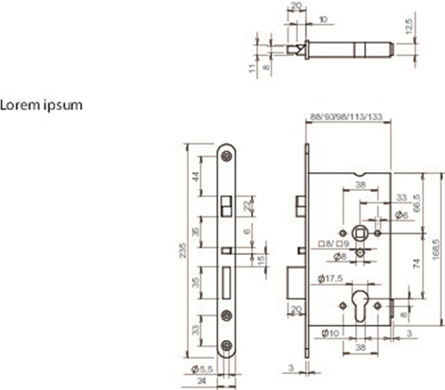 ABLOY EL162 Veiligheidspaniekdeurslot | zelfvergrendelend | SKG** | DM80mm | RC74mm | voorplaat RVS 24x235mm afgerond | DR 1+2+3+4 - 10033999