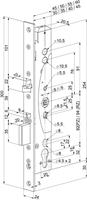 ABLOY EL462 Paniekdeurslot | enkelzijdig krukgestuurd | zelfvergrendelend | DM45mm | RC94mm | voorplaat RVS 24x300mm rechthoekig | 12/24V DC | DR 1+2+3+4 - 10013851-2