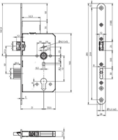 ASSA ABLOY N1103 Paniekdeurslot | DM60mm | PC72 mm | voorplaat RVS 24x235mm rechthoekig | paniek B - A000300246-2
