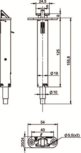 ASSA ABLOY N5110 Bovenvergrendeling klapschoot 24 mm | 54 x 24 mm - 10049704-2