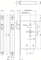 ASSA ABLOY 2465 Loopslot | DM65mm | krukgat 8mm | voorplaat RVS 20x235mm afgerond | DR 1+3/2+4 - 7262093-2