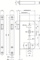 ASSA ABLOY 2466 IDS Cilinderloopslot | DM60mm | PC72mm | krukgat 8mm | voorplaat RVS 20x235mm afgerond | instelbare voorstand dagschoot | DR 1+3/2+4 - 10040590-2